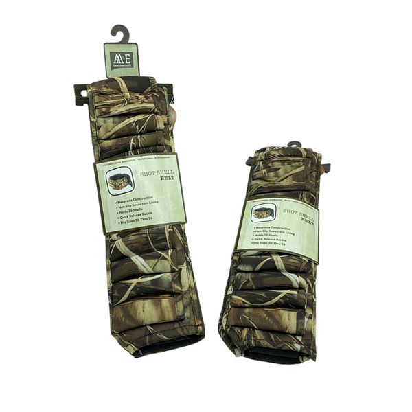AA and E Neoprene Shot Shell Belt Fits 30-56" Waist in Camo X 2