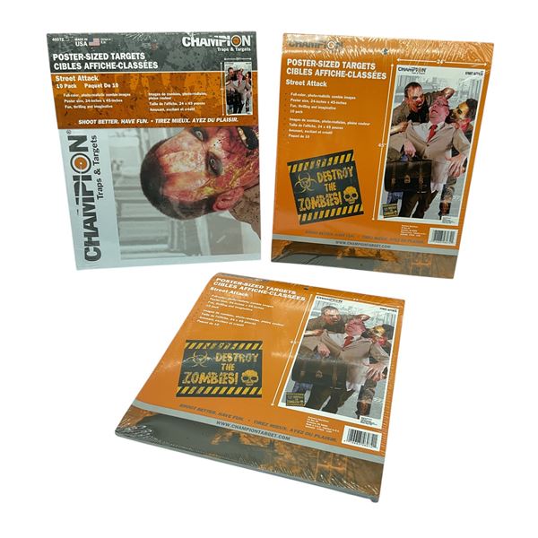 Champion Traps and Targets Poster Sized 24" X 45" 'Street Attack' Targets 10 Pack X 3