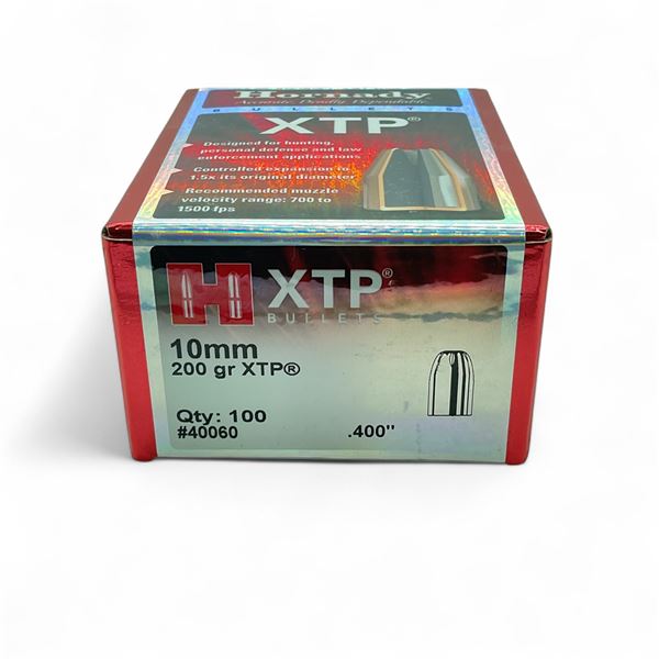Hornady XTP 10 mm .400 200 Grain Projectiles, 100 Qty