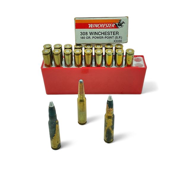 Winchester 308 Win 180 Grain Power Point SP Ammunition, 20 Rounds