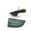 Image 1 : Fixed 3" Damascus Blade Knife with Leather Belt Sheath