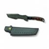 Image 1 : Fixed 6 1/2" Damascus Blade Knife with Leather Belt Sheath