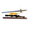Image 1 : Ornamental Sword with Dragon Face and Yellow Tassels with a Scabbard and Display Rack
