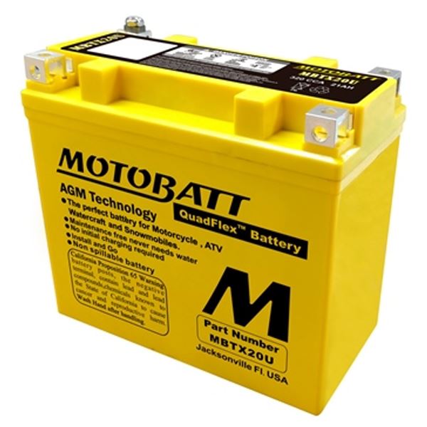 Motobatt Quadflex 4 Terminal AGM Battery MBTX20U, New