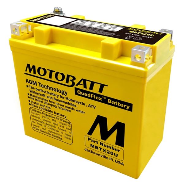 Motobatt Quadflex 4 Terminal AGM Battery MBTX20U, New