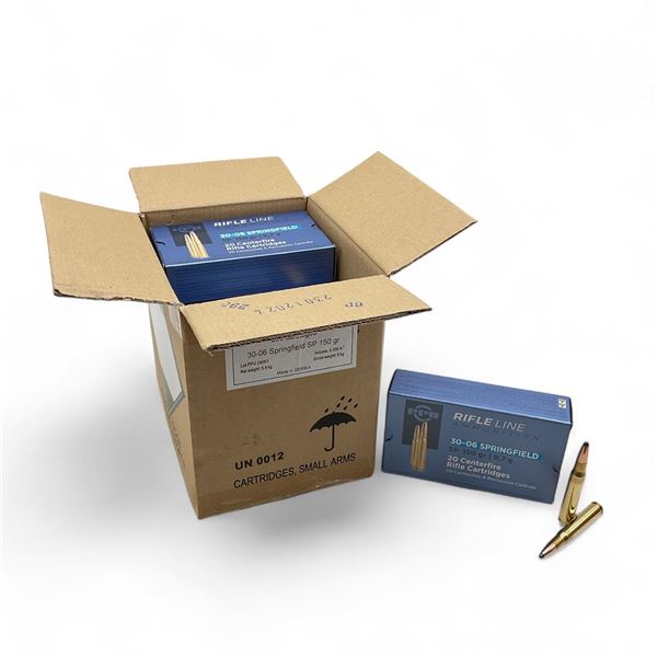 PPU 30-06 SPRG 150 Grain SP Ammunition, 200 Round Case