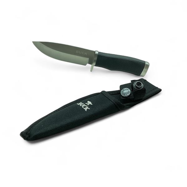 Buck Fixed 4" Blade Hunting Knife with Nylon Belt Sheath, New