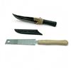 Image 1 : Fixed 5" Blade Knife with Dragon Head on Handle and Double Sided 6" Saw Blade Knife with Wood Handle