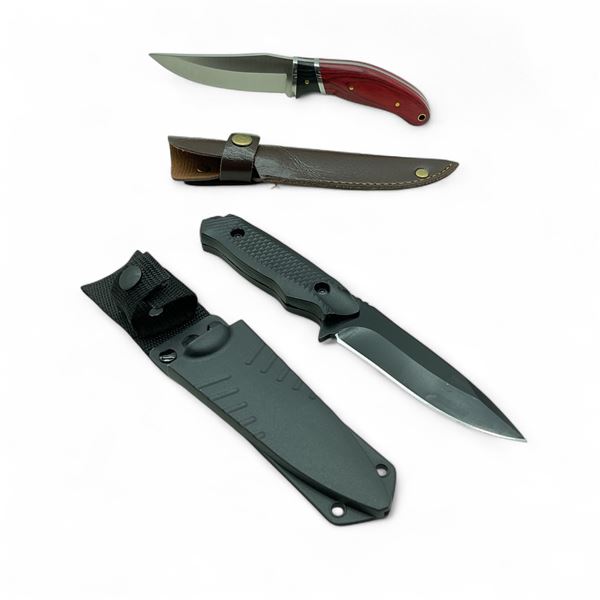 Fixed 3 1/2" Blade Knife with Sheath X 2, New