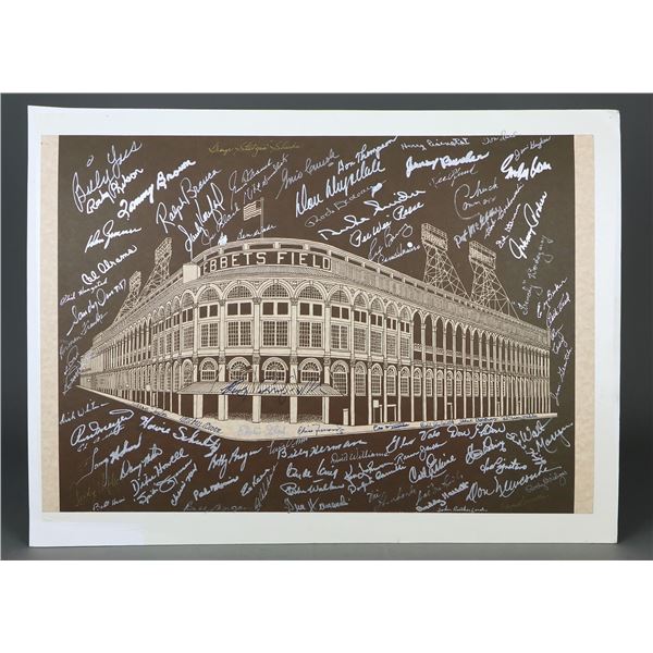 Amazing 20x24 Signed Ebbets Field Lithograph,
