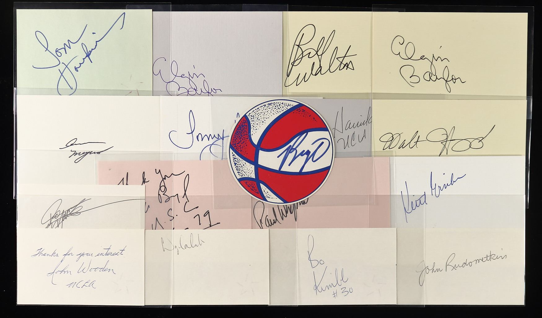 Group Of Basketball Autographed Signature Cards,