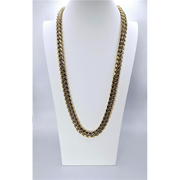 Huge Limited 297.5 Grams MLB 14 Kt Gold Plated Curb Link Necklace