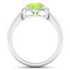 Image 4 : 14KT White Gold 2ctw Peridot and Diamond Ring