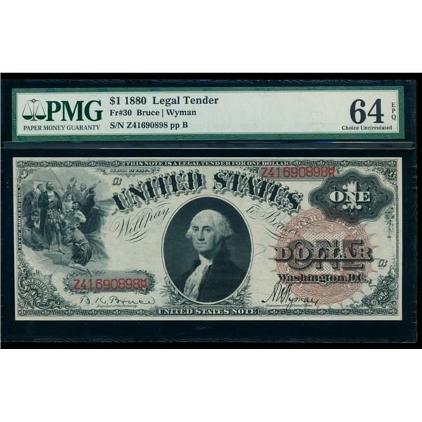 1880 $1 Legal Tender Note PMG 64EPQ