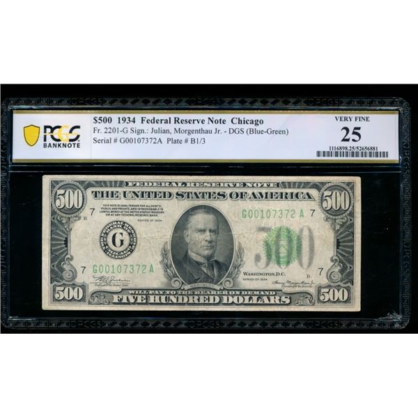 1934 $500 Chicago FRN PCGS 25