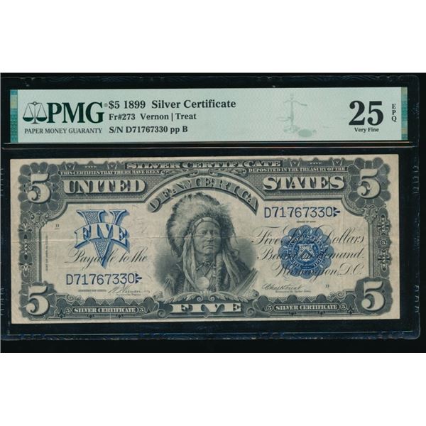 1899 $5 Chief Silver Certificate PMG 25EPQ