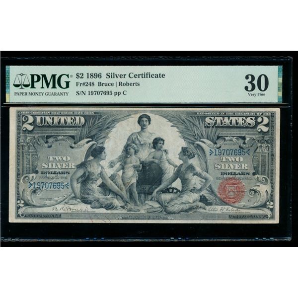 1896 $2 Educational Silver Certificate PMG 30