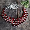Ladies Pretty 306 Ct Lab Created Red Ruby Necklace