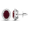 Image 4 : 14KT White Gold 1.7ctw Ruby and Diamond Earrings