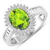 14KT White Gold 1.6ctw Peridot and Diamond Ring