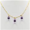 Natural Certified Amethyst 14KT Gold Plated Necklace