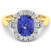 Image 2 : 14KT Yellow Gold 2.02ct Tanzanite and Diamond Ring