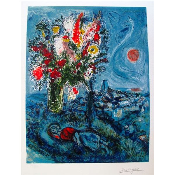 Marc Chagall La Dormeuse Aux Fleurs