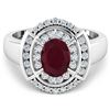 Image 2 : 14KT White Gold 1.5ct Ruby and Diamond Ring