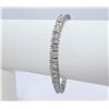 Image 2 : Sparkling 14 Kt White Gold Plated Simulated Diamond Tennis Bracelet