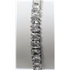 Image 6 : Sparkling 14 Kt White Gold Plated Simulated Diamond Tennis Bracelet