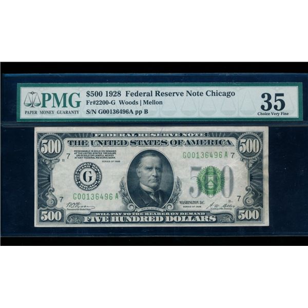 1928 $500 Chicago FRN PMG 35
