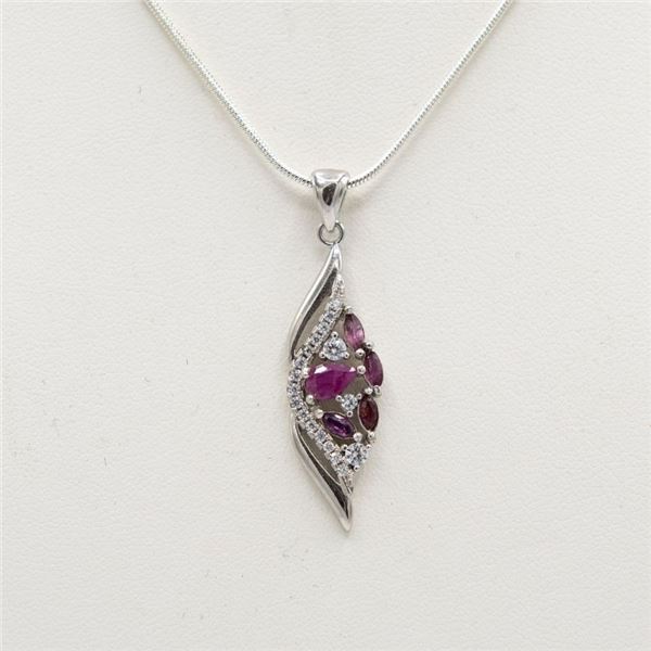 Natural Ruby Pendant Mounted In Solid .925 Silver