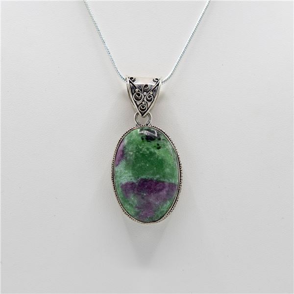 Ladies Natural 39.5 Ct Ruby Zoisite Pendant