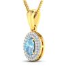 Image 2 : 14KT Yellow Gold 0.51ctw Aquamarine and Diamond Pendant