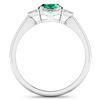 Image 4 : 14KT White Gold 1ctw Zambian Emerald and Diamond Ring