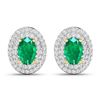 Image 1 : 14KT Yellow Gold 0.76ctw Zambian Emerald and Diamond Earrings