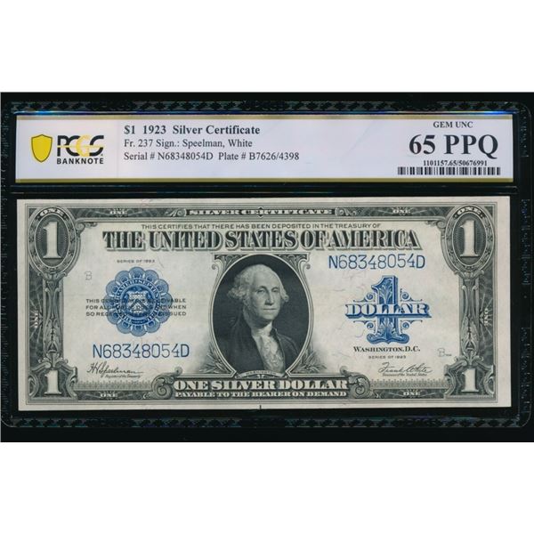 1923 $1 Silver Certificate PCGS 65PPQ