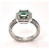 Image 2 : 14KT White Gold Plated 2.35 Ct Lab Simulated Paraiba Tourmaline Ring