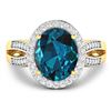 Image 3 : 14KT Yellow Gold 3.7ctw London Blue Topaz and Diamond Ring
