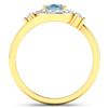 Image 4 : 14KT Yellow Gold 0.51ctw Aquamarine and Diamond Ring