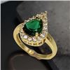 Image 5 : 18 Kt Yellow Gold Plate 4 Piece Simulated Emerald Jewelry Set
