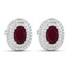 Image 3 : 14KT White Gold 1.7ctw Ruby and Diamond Earrings