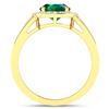 Image 4 : 14KT Yellow Gold 1.53ctw Zambian Emerald and Diamond Ring