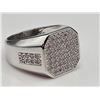 Image 3 : Mens 14 Kt Tri-Layered White Gold Lab Simulated Diamond Ring