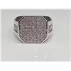 Image 5 : Mens 14 Kt Tri-Layered White Gold Lab Simulated Diamond Ring