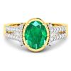 Image 3 : 14KT Yellow Gold 1.53ctw Zambian Emerald and Diamond Ring