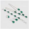 Image 1 : Lab Created Stunning 4 Piece Tsavorite Garnet Jewelry Set