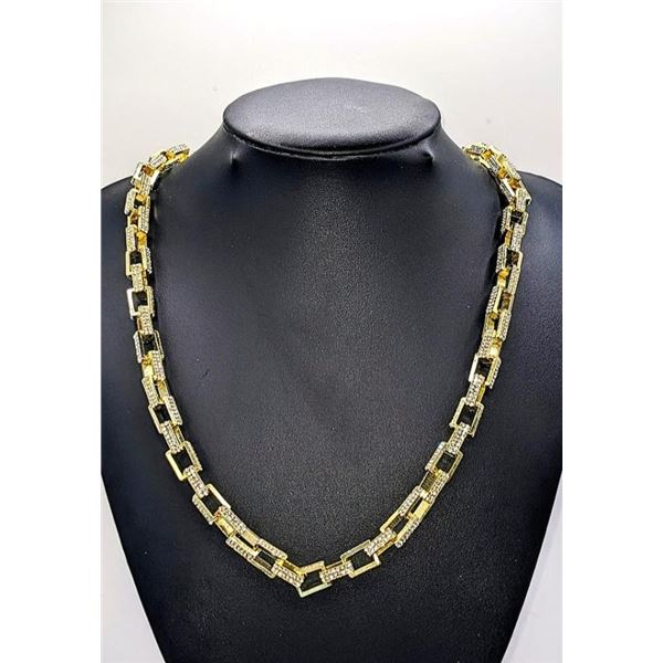 Huge 65.4 Gram 14 Kt Yellow Gold Plated Rolo Box Link Necklace