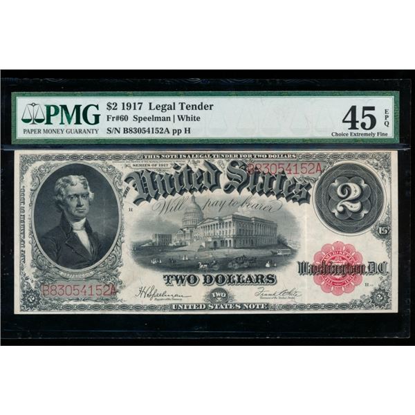 1917 $2 Legal Tender Note PMG 45EPQ