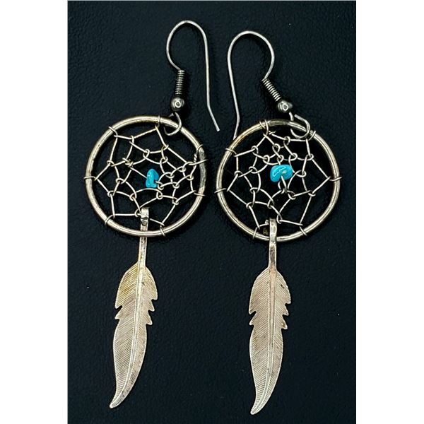Native American Sterling Turquoise Earrings